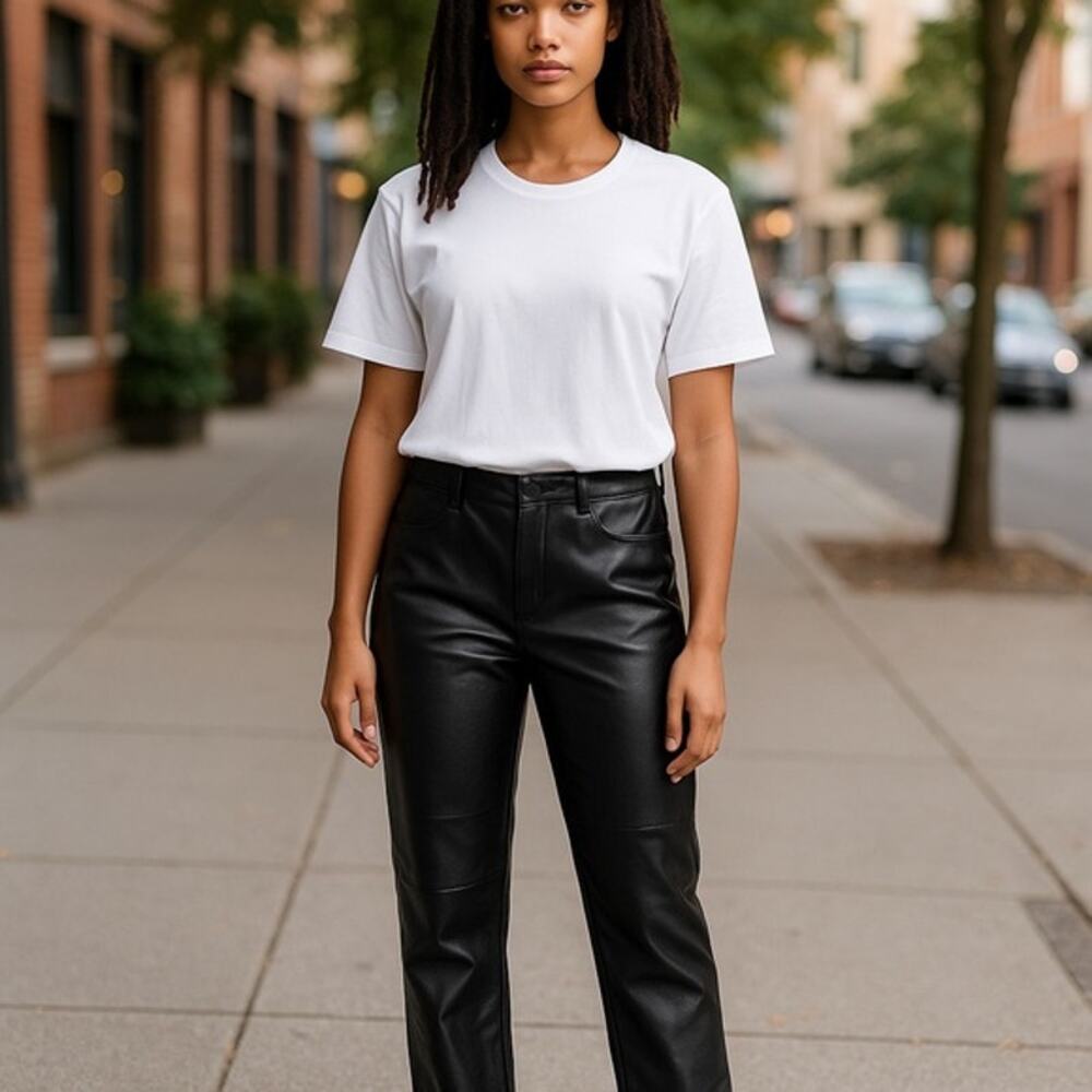 Elodie Black Faux Leather‎ Pants Women's Size Medium